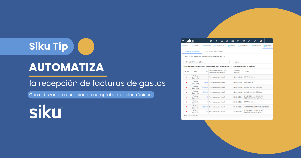 Siku Tip: Cómo automatizar la recepción y envío de facturas de gastos a Hacienda