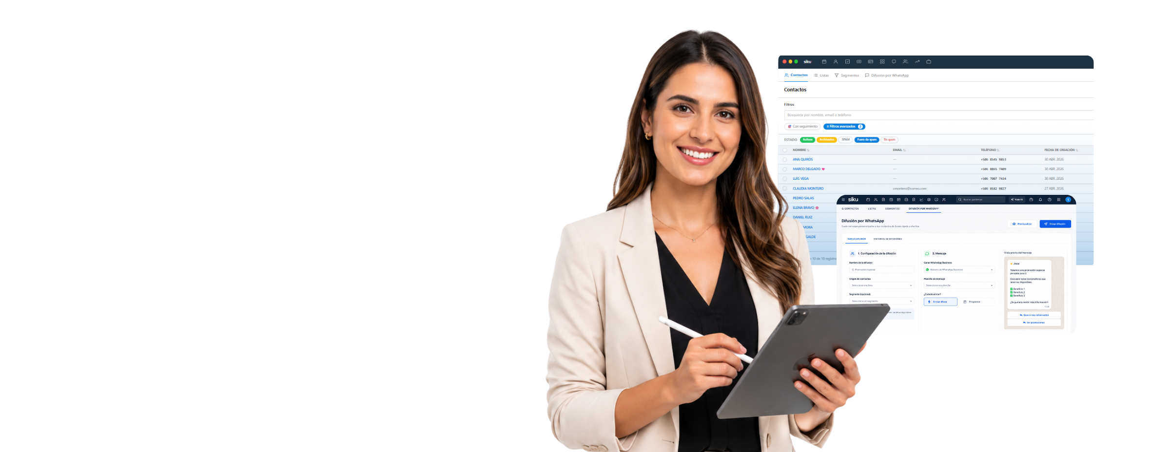 Mockup del módulo CRM