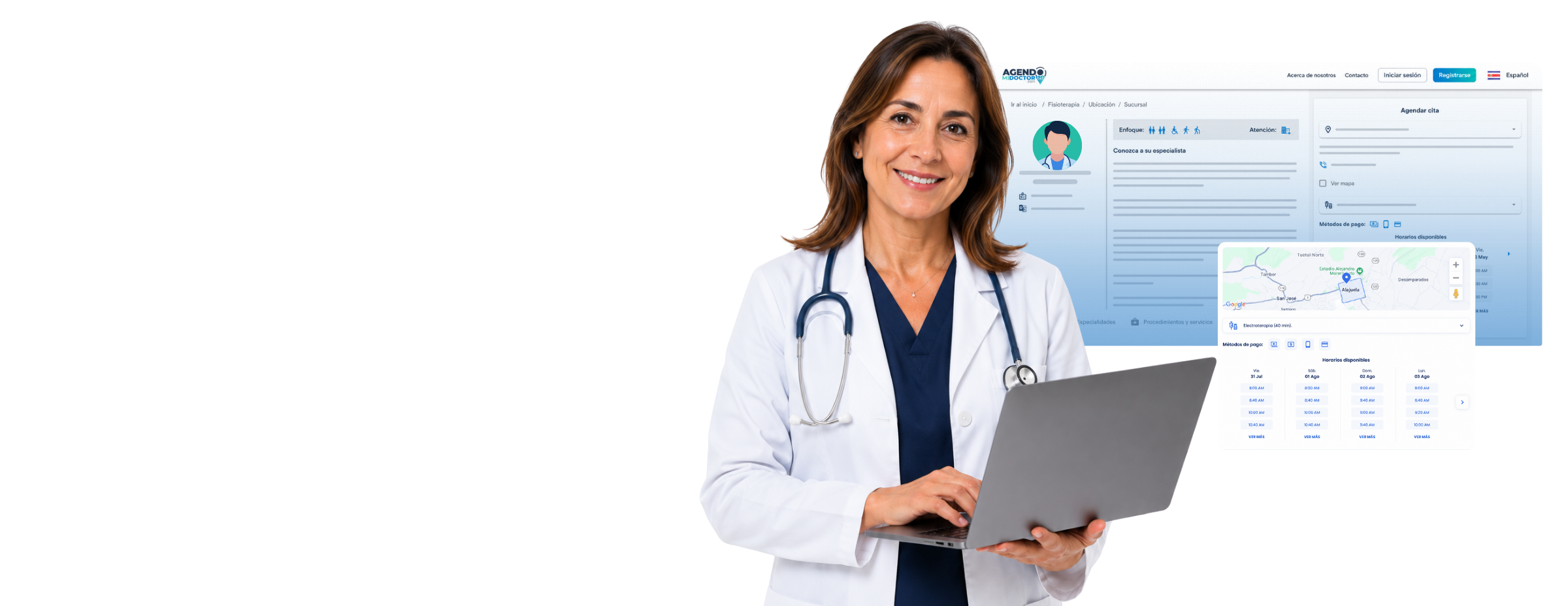 Mockup del módulo AgendoMiDoctor.com